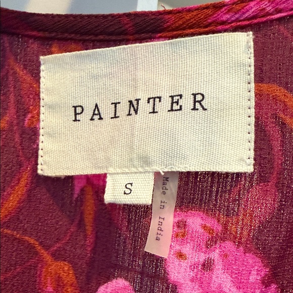 Anthropologie (Painter) Fuchsia and Plum Floral Long Sleeve Wrap Dress - Picture 5 of 5